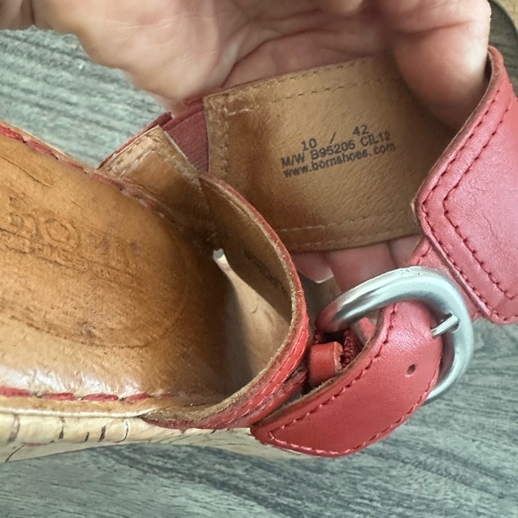 Born Red Leather Women's Sandals - Picture 4 of 8